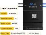 JK Smart BMS JK BMS B2A20S20P Active Balance Smart BMS 200A CANBUS Rs485 Heat 36V 48V 60V 8S 10S 12S 17S 20S 24S Lifepo4 Li-Ion Lto Battery BMS Battery Equalizer (Color : B2A20S20P, Size : JK)